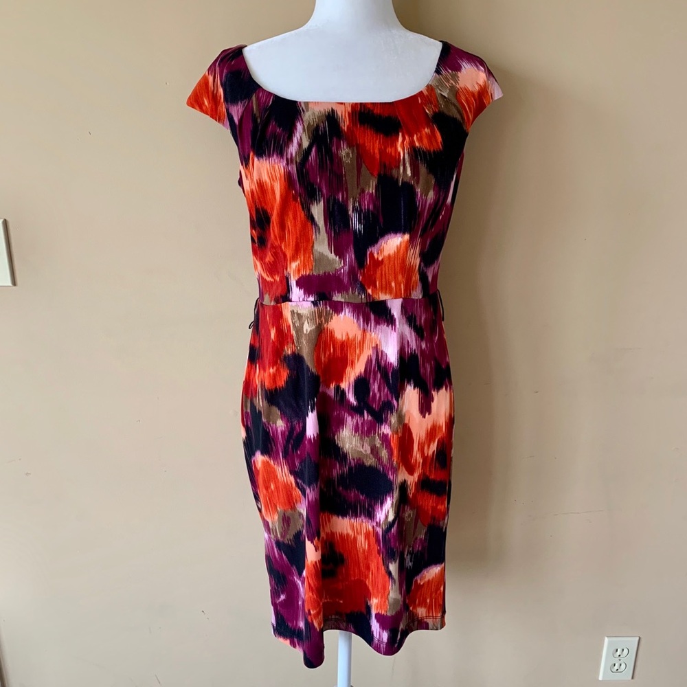 Roulette size 6 black orange purple dress